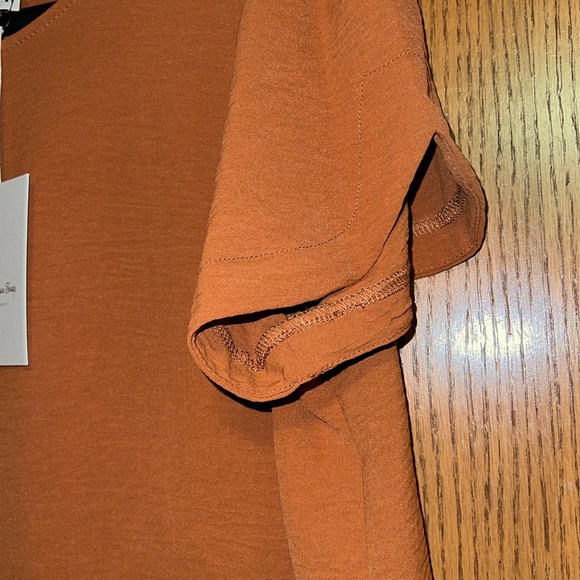 Rust colored Blouse w cap sleeve - Picture 3 of 4